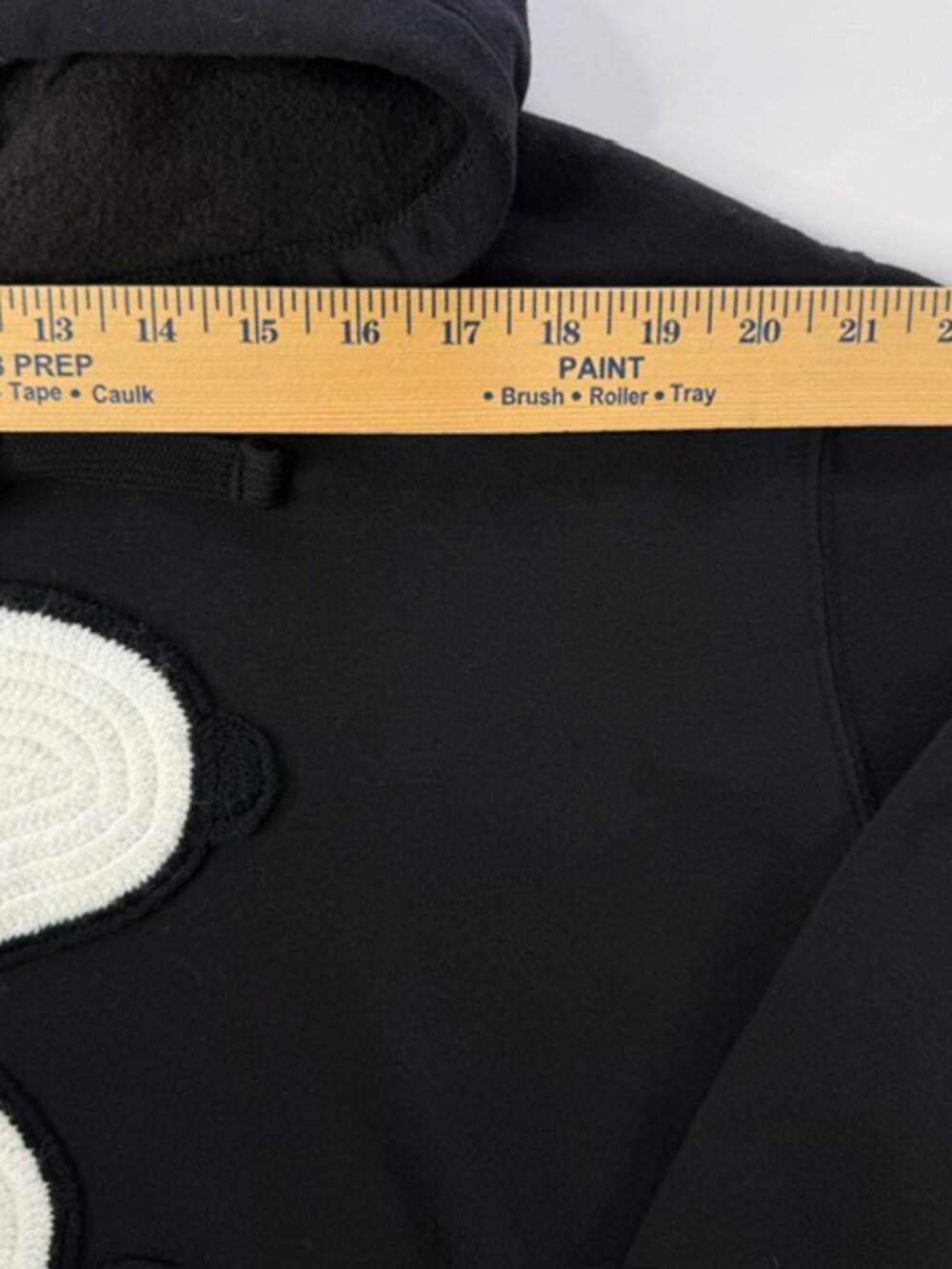 Peanuts Crochet Embroidered Snoopy Black Hoodie Sweatshirt XXL Classic Cartoon - Picture 8 of 11